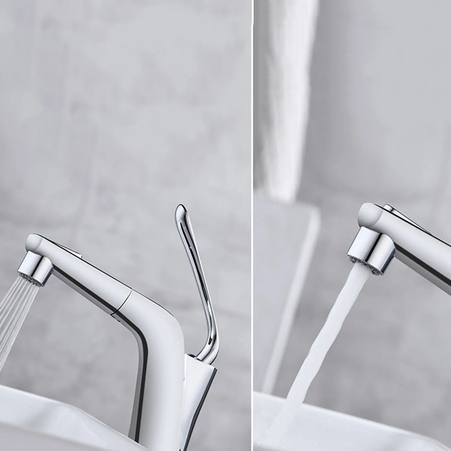 360-Degree Swivel Pull-Out Spout Bathroom Tap