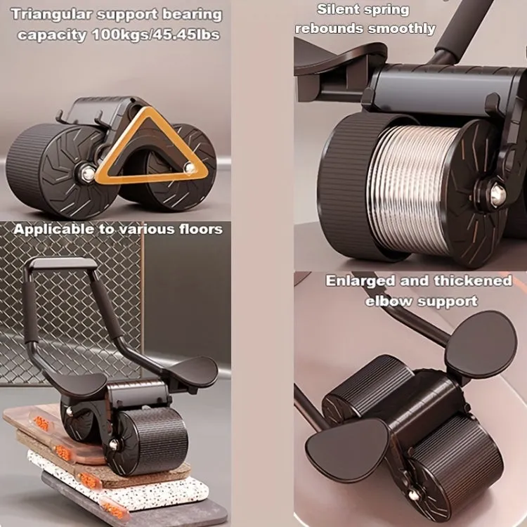 Automatic Rebound Abdominal Roller With Elbow Support & Mobile Phone Bracket Standard Model White
