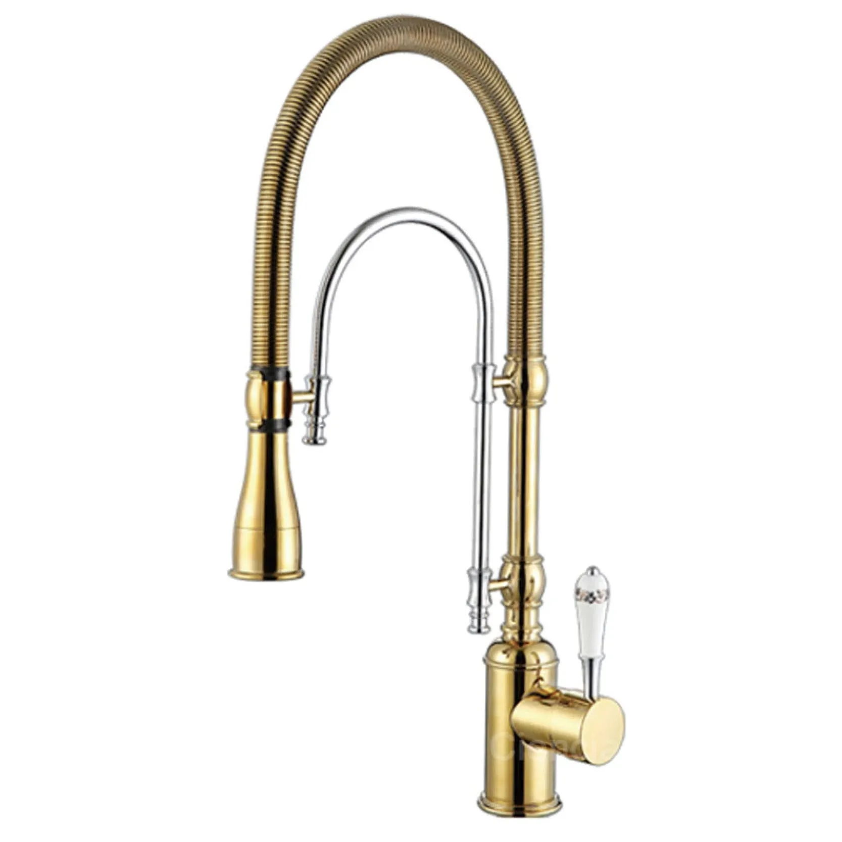 Brass Kitchen Faucet With Retro Design Pull-out Kitchen Sink Tap