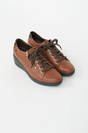 Brown Leather Patrizia Wedge Sneaker
