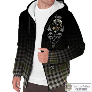Burns Check Tartan Sherpa Hoodie Featuring Alba Gu Brath Family Crest Celtic Inspired
