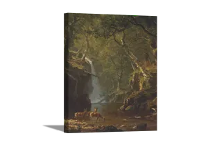 Cascading Falls | Albert Bierstadt Masters Classic Art in Gallery Wrapped Canvas | Various Sizes