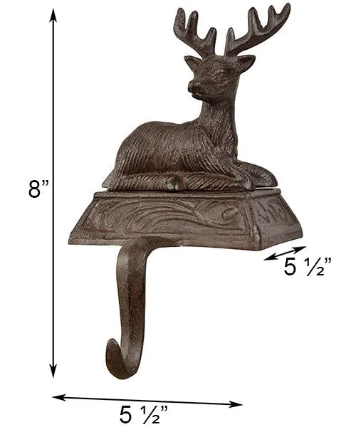 Cast Iron Deer Christmas Stocking Hanger