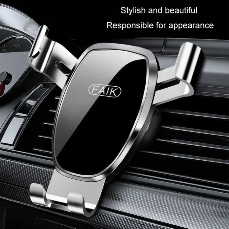 FAIK Car Cell Phone Holder Air Vent Triangle Gravity Sensor Car Phone Bracket, Color: Black Frosted Model