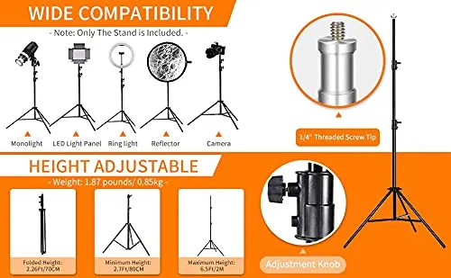 Heavy Duty 7 Feet Big Tripod Stand for Mobile and Camera Adjustable Big Tripod Stand Holder, Photo/Video Shoot, Instagram Reels/ YouTube Videos