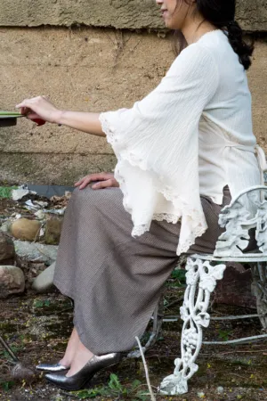 Ivory Kimono Sleeve Summer Blouse