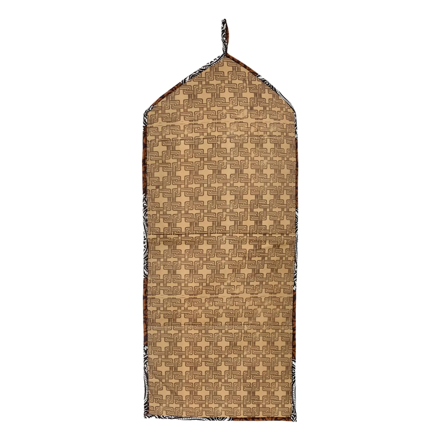 Kuber Industries Paper Holder | Foldable Hanging Organizer | PVC Zig-Zag Pattern Document Holder | 3 Pocket Wall Hanging Holder with Zipper | Cream