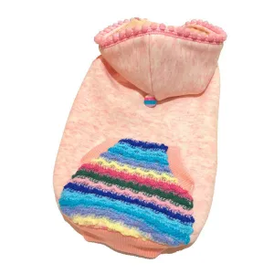 Lightweight Short Sleeve Marble Dog Hoodie Peach