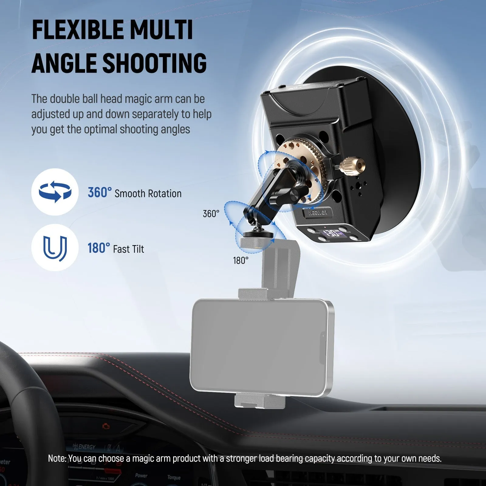 NEEWER CA017 6" Electric Camera Suction Cup Mount
