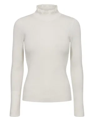Numph Sidanu Highneck Pullover in Cloud Dancer