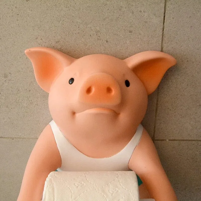 Pig Style Bathroom Toilet Paper Holder Wall Mounted