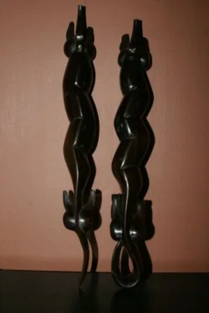 Rare Hand Carved Ebony Wood Chief Power staff, magic amulet meant to intimidate & scare evil spirits, Trobriand Islands, Massim Culture, Kula Ring, South Pacific