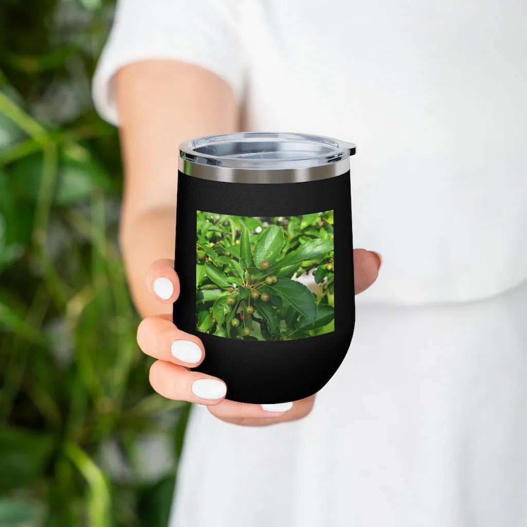 Seeds and Green Leaves 12oz Insulated Wine Tumbler