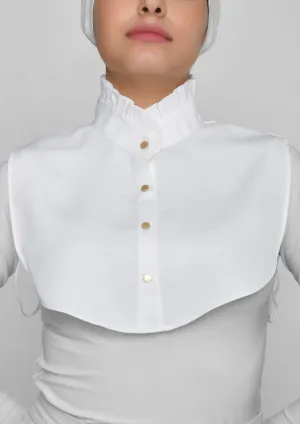 Shirt collar with ruffle-Plain Crepe