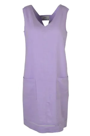 Sleeveless Linen V Neck Dress