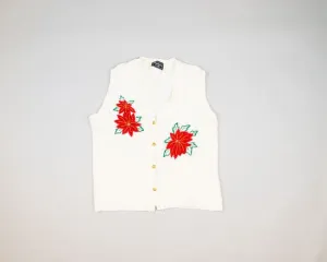 Three Poinsettias-Small Christmas Sweater