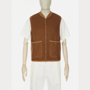 Universal Works Zip Waistcoat - Rust Wool