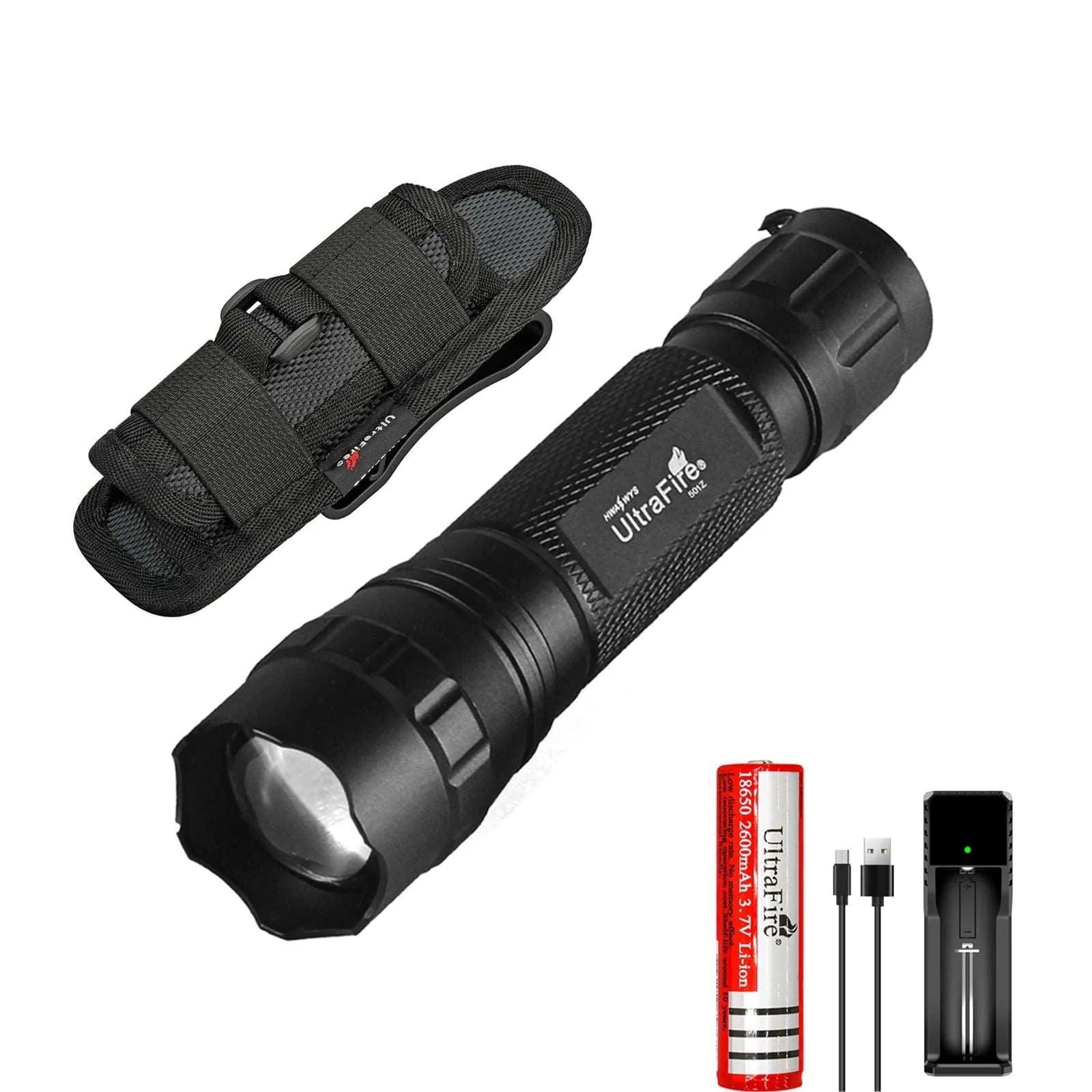 WF-501B Tactical Flashlight - With Holster